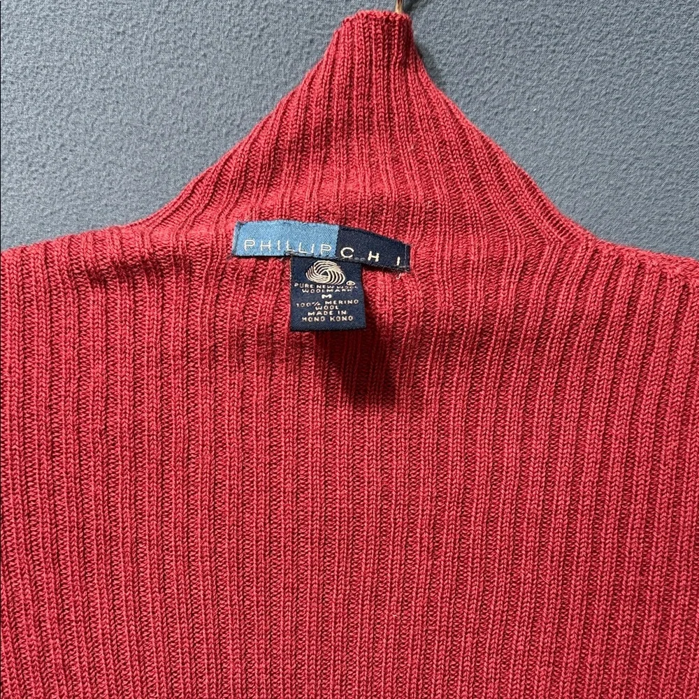 Burgundy Ribbed Turtleneck Sweater Used Size M